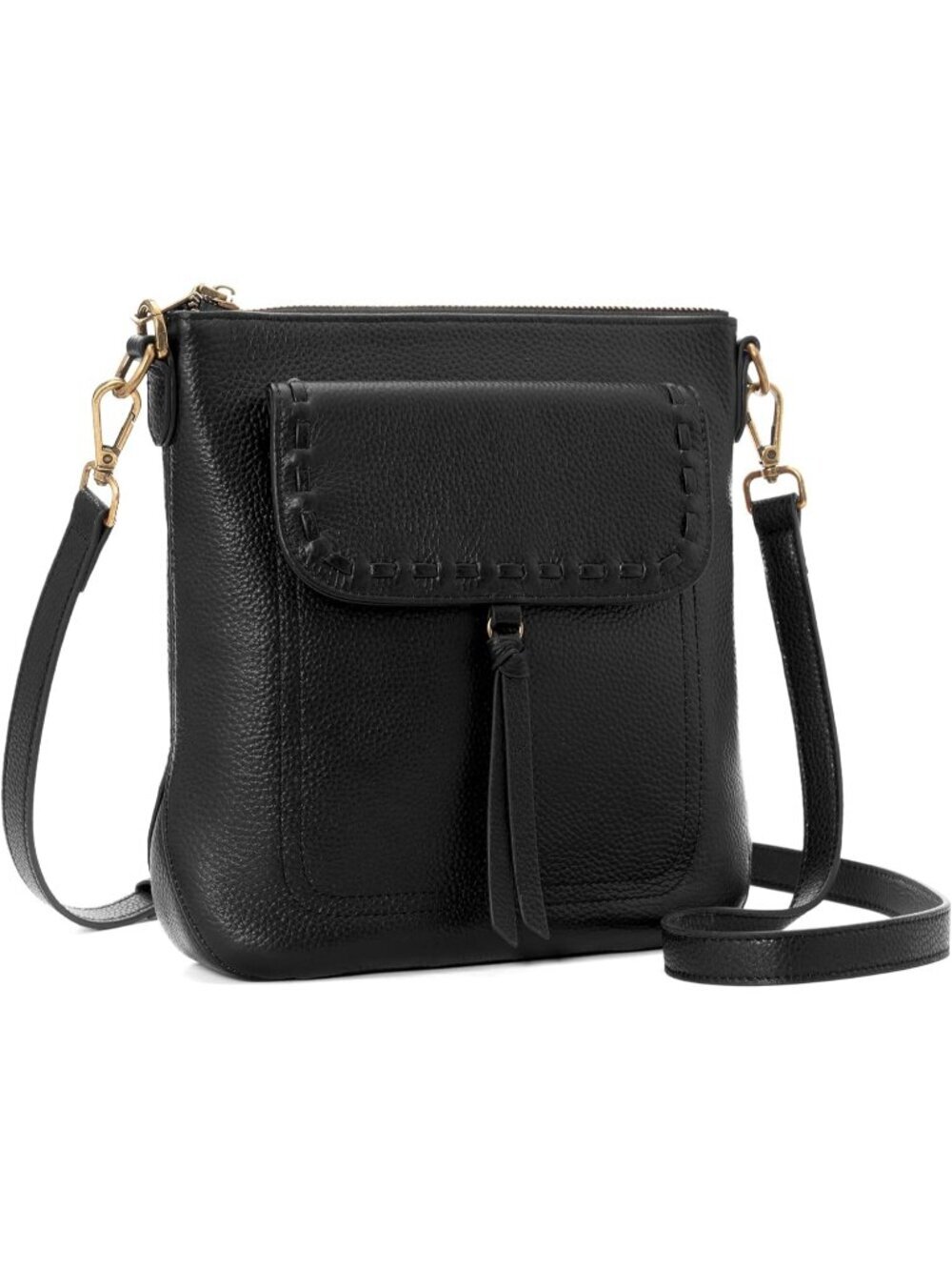 Women's Black Genuine Leather Crossbody Bag Anti Theft Shoulder Purse Travel